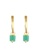 Elli Jewelry gold Earrings Creoles Pyramid Jade Gemstones Gold Plated 28569ACC690487GS_2