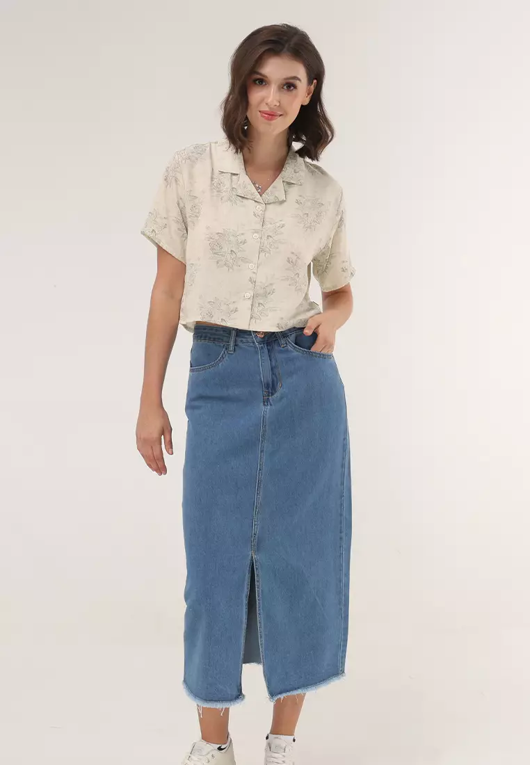 Denim Maxi Skirt Ladies