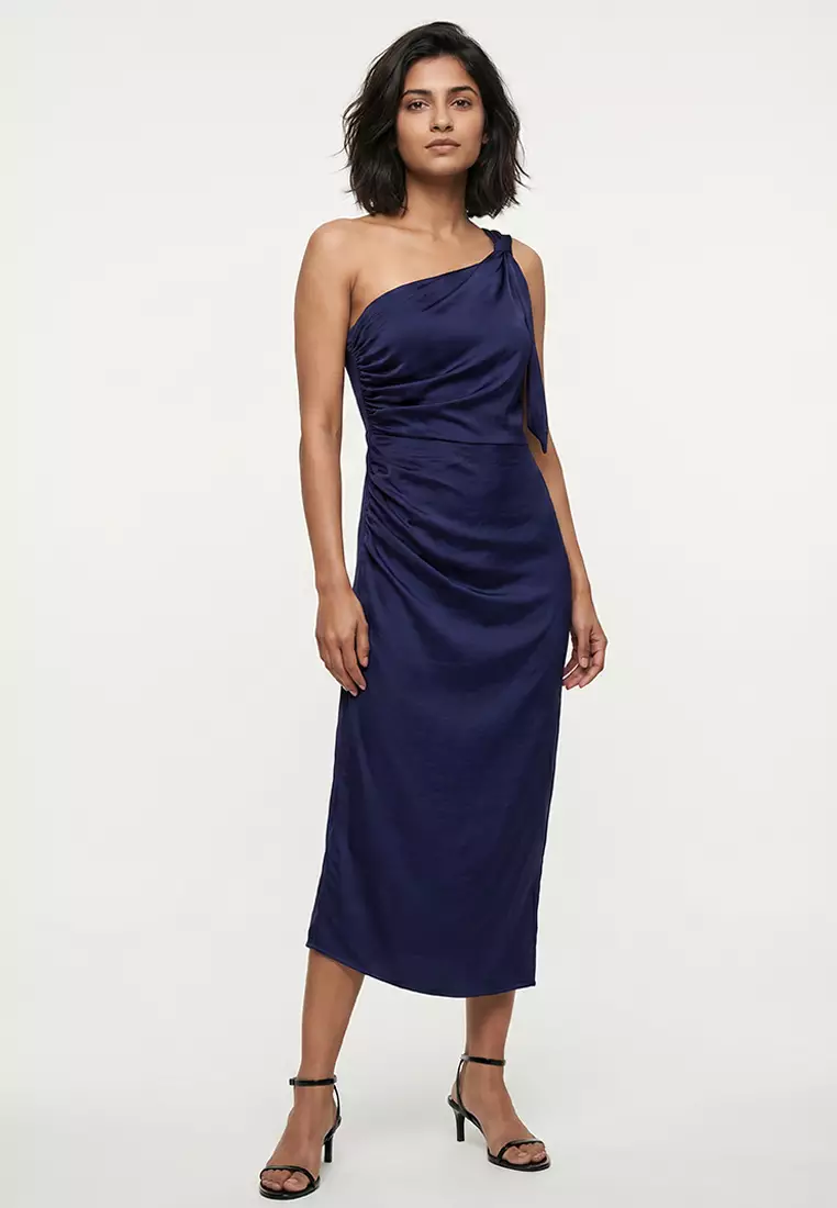Buy Mango Asymmetric Side Ruched Dress Online | ZALORA Malaysia