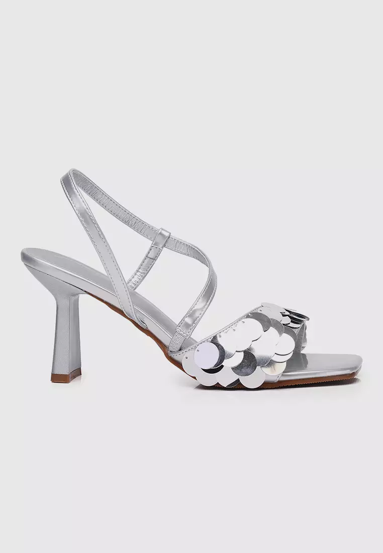White sequin heels top