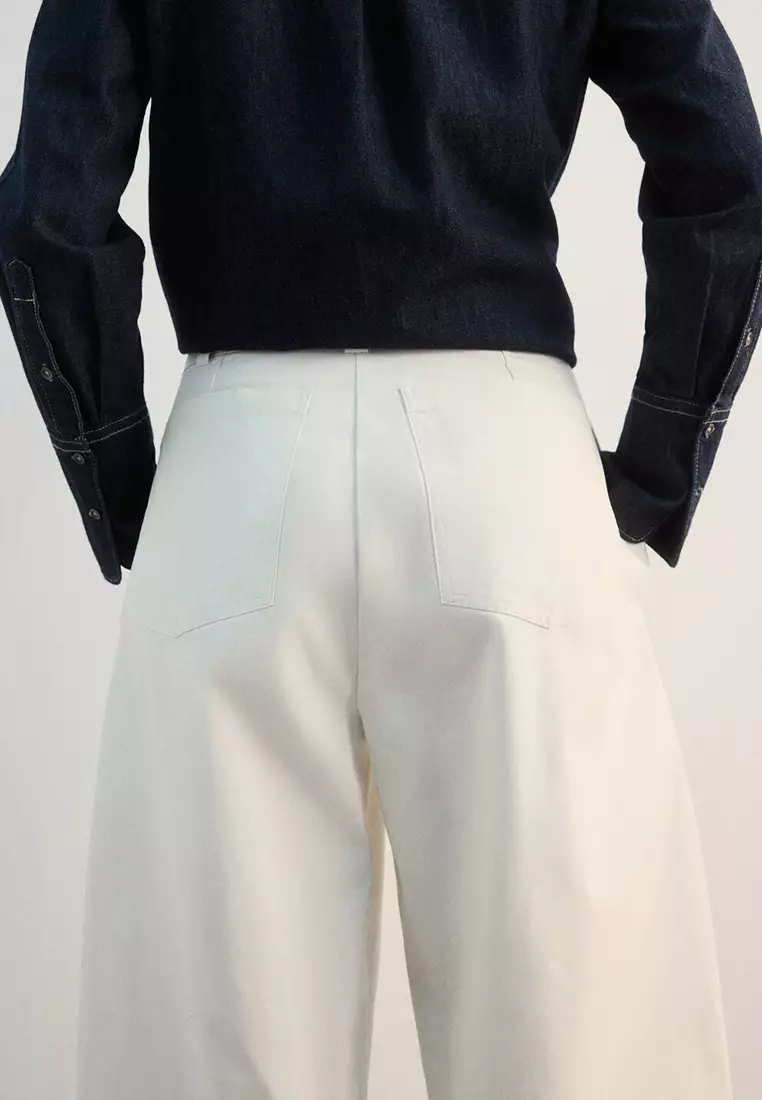 Straight-Fit Cotton Trousers