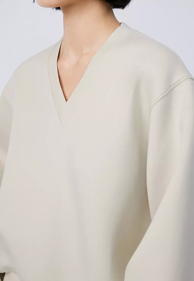 V領寬鬆套頭衛衣