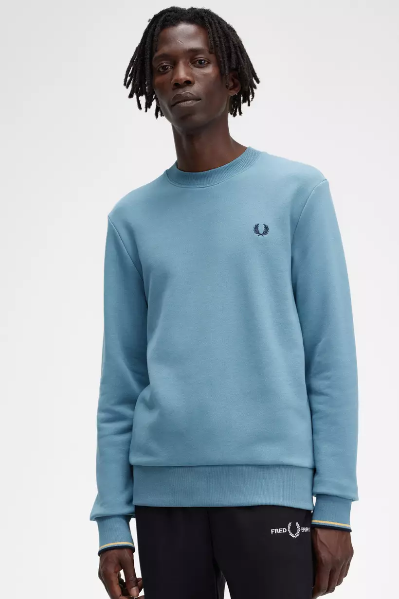 Fred perry taped sales crew neck sweatshirt