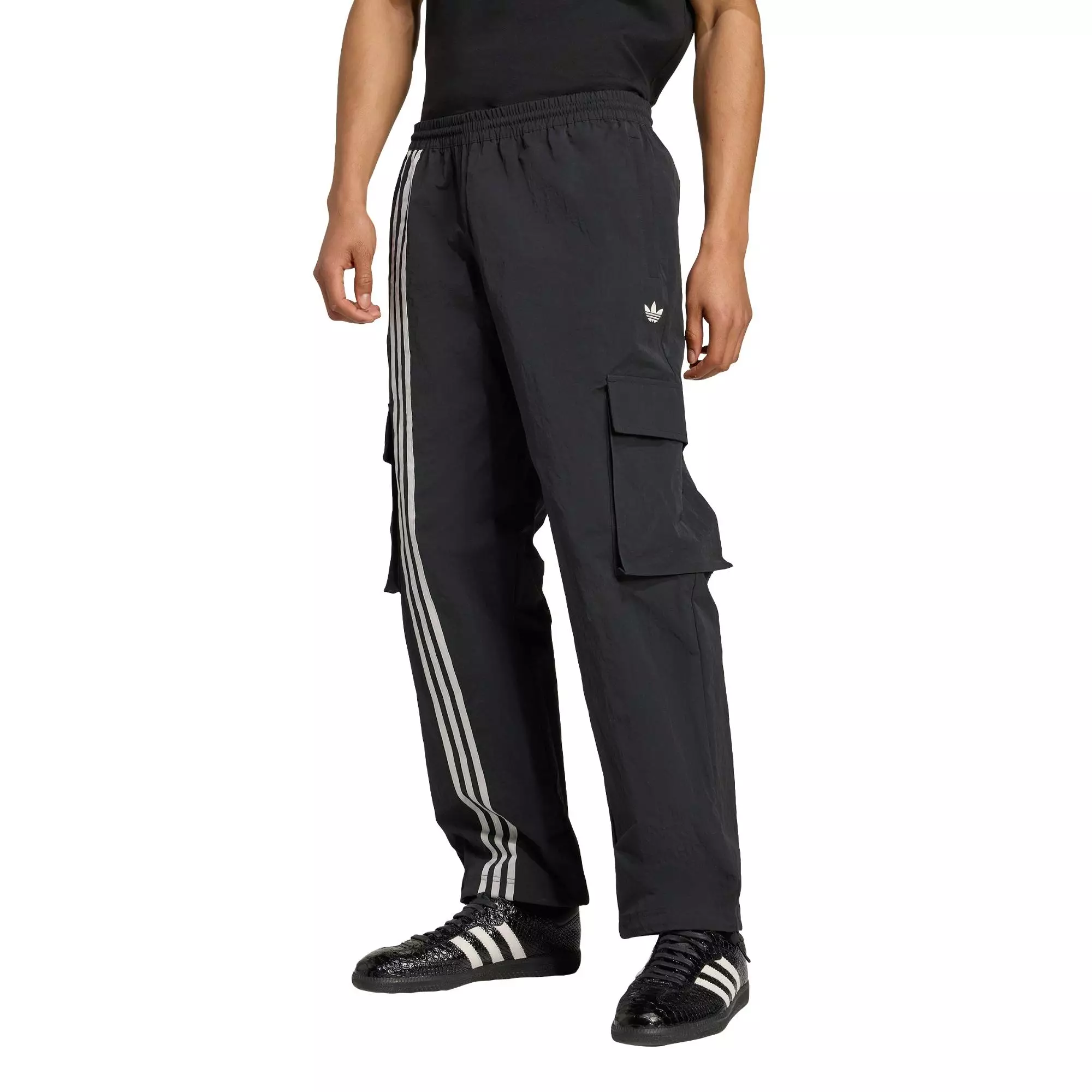 Lifestyle Front Stripes Woven Cargo Pants Men Black JV9892