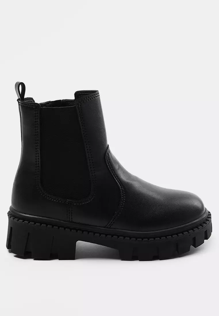 Trendyol Black Elastic Big Girls Chealsea Kids Boots Takaw25Bo00039