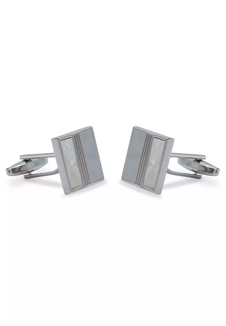 Lara 人造珍珠母貝幾何袖扣