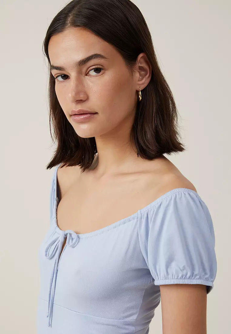 Quinn Tie Front Short Sleeve Top