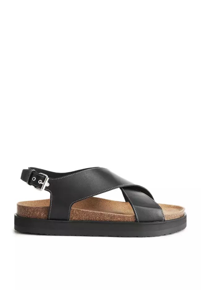 Women's black criss cross sandals outlet
