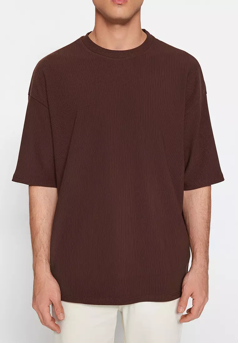 Crew Neck Textured T-Shirt