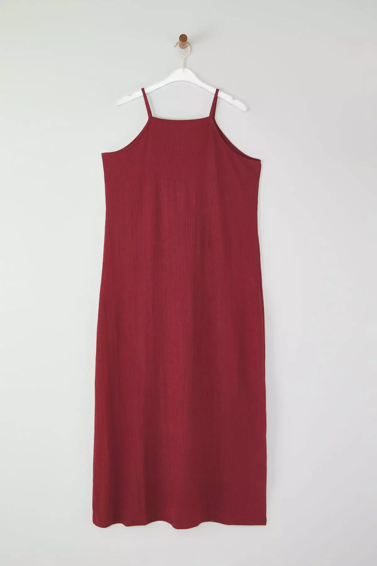 Halter Neck Crepe Textured Maxi Length Knitted Plus Size Dress