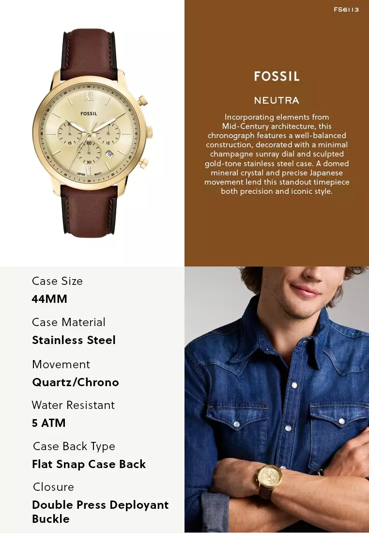 Buy Fossil Fossil Men's Neutra Chronograph Watch ( FS6113 ) - Quartz ...