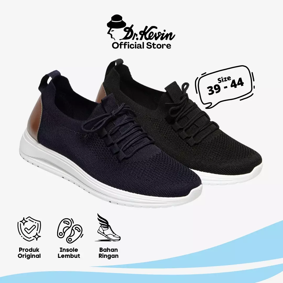 LIMITED STOCK Dr. Kevin Sepatu Sport Pria Men Sneakers Sekolah Flyknit Tali 889-068