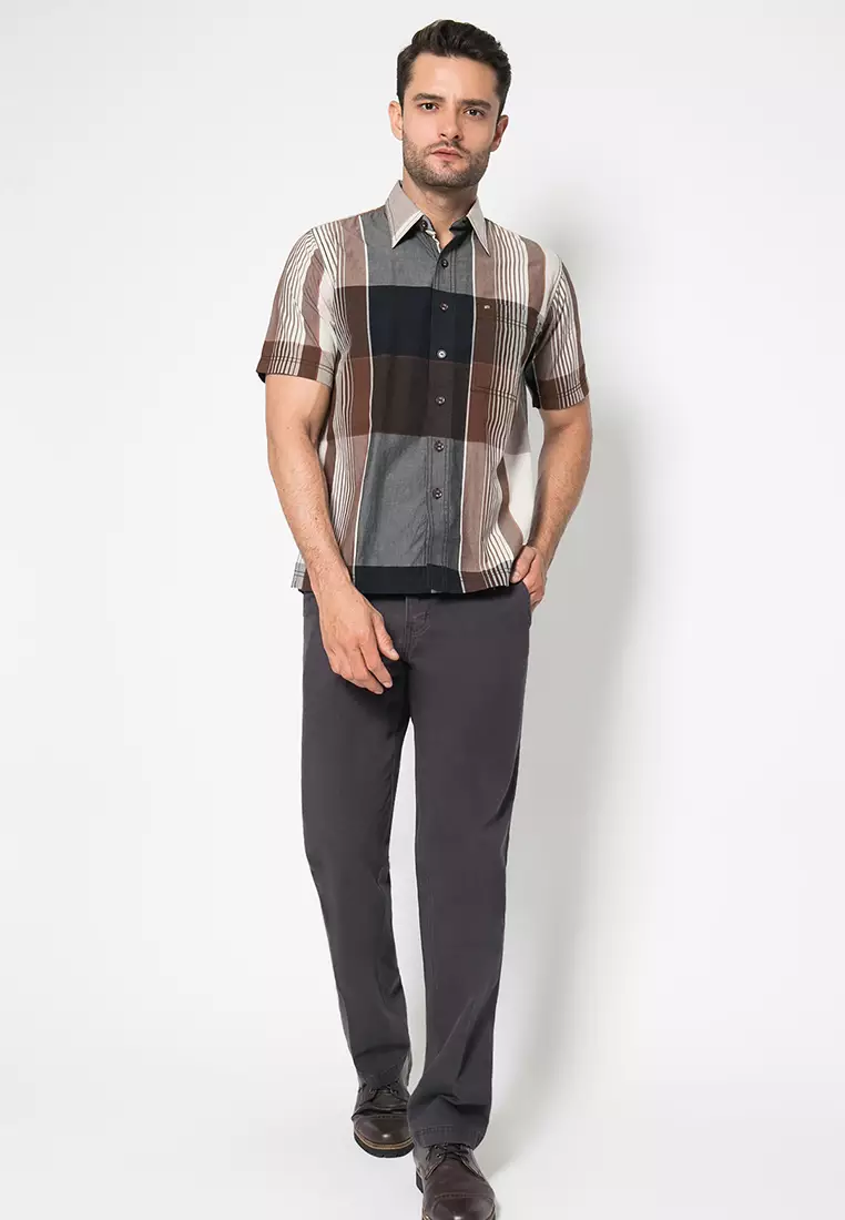 LGS - Celana Casual Pria - Celana Panjang Chinos - Warna Hitam - Reguler - LECT.777.015.659.7C
