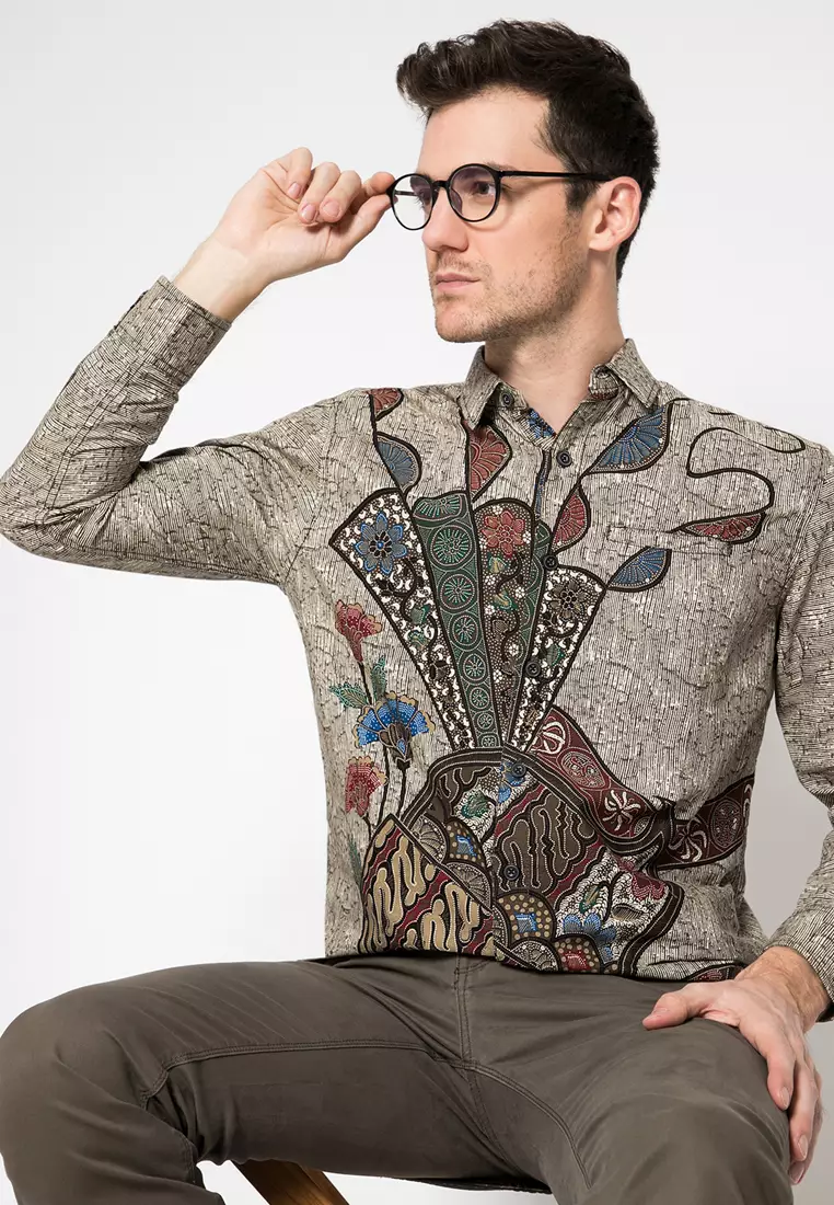 LGS - Kemeja Casual - Batik Lengan Panjang - Coklat - Regular Fit - CSH.272.S929.149.C
