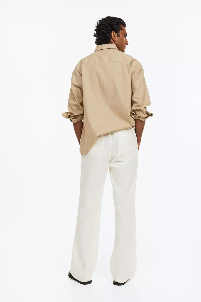H&M Linen-blend Tapered Pants