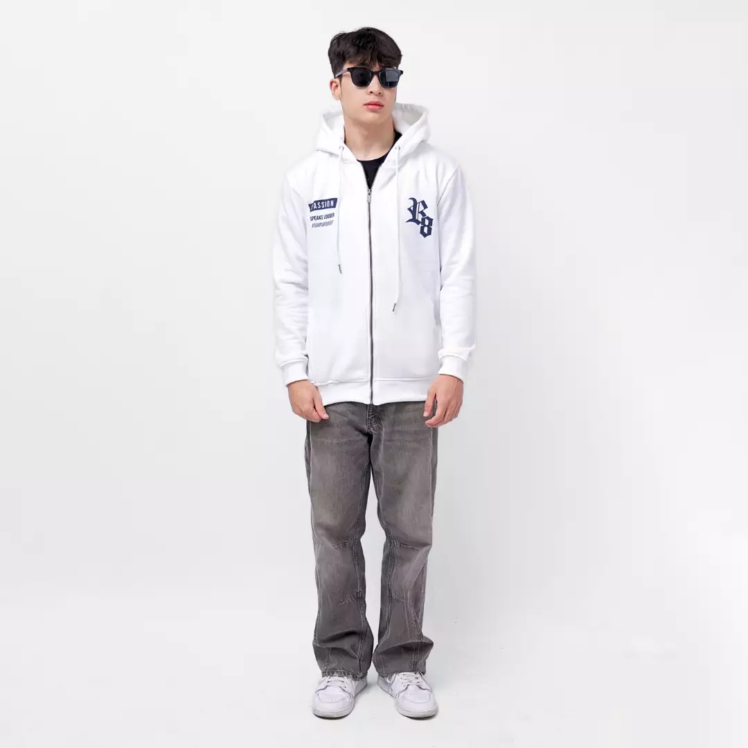 Ryusei Jaket Pria Passion White