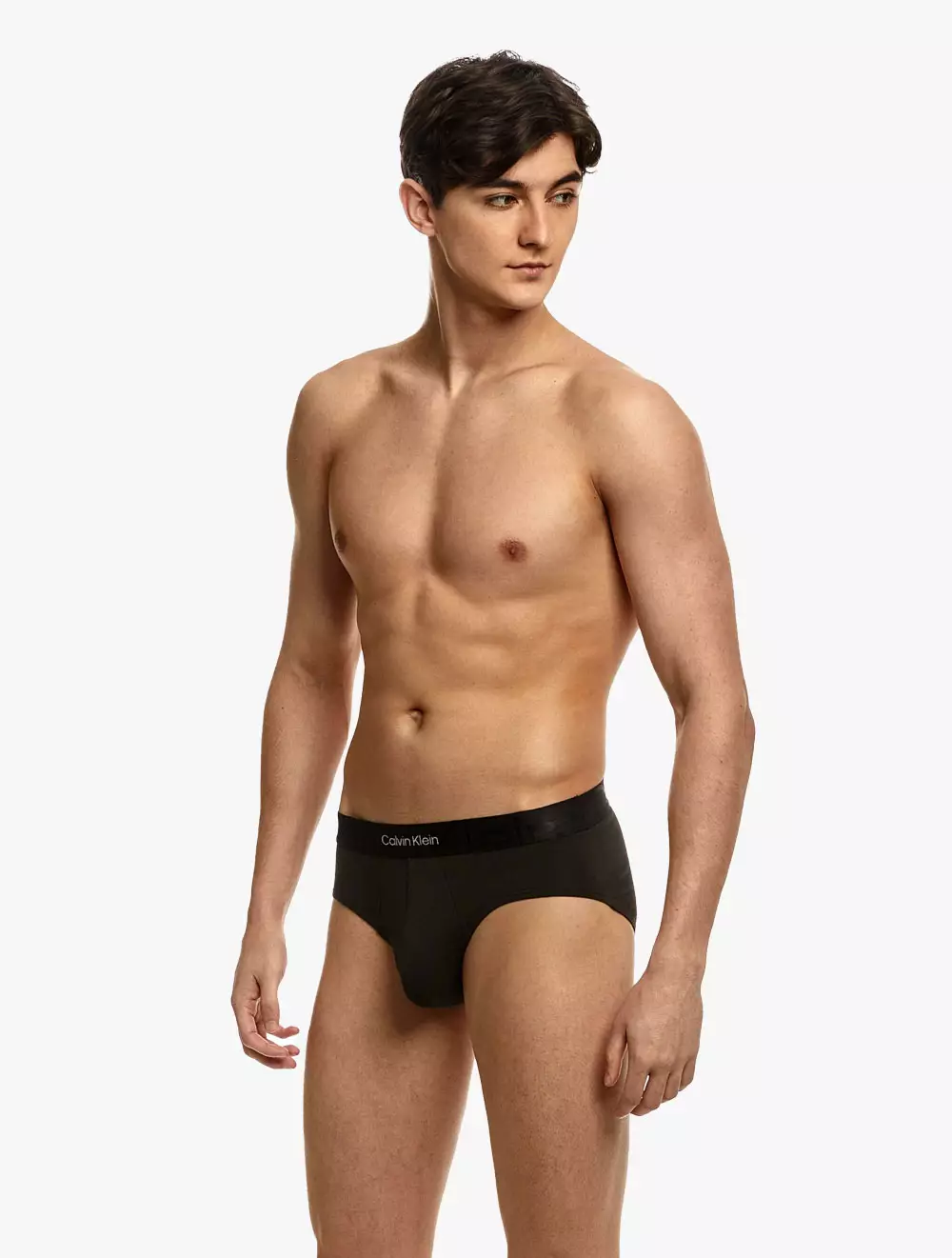 CK UNDERWEAR - EMBOSSED ICON COTTON HIPSTER BRIEFS - black