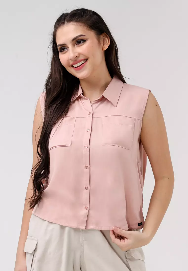 Single Twill Woven Sleeveless Blouse