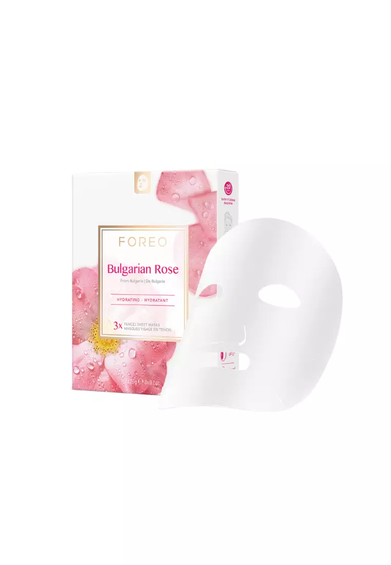 FOREO Sheet Mask Farm to Face Collection Facial Mask - Full Face Masks Packs | Beauty & Personal Care |For All Skin Types  | 3 pcs/pack | All Natural-Bulgarian Rose