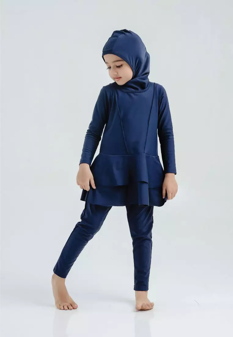 Layla Burqini Kids, Baju Renang Muslim Anak - True Navy