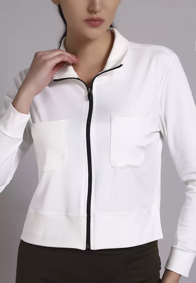 Women's Vertex Luxe Crop Performance White Jacket
