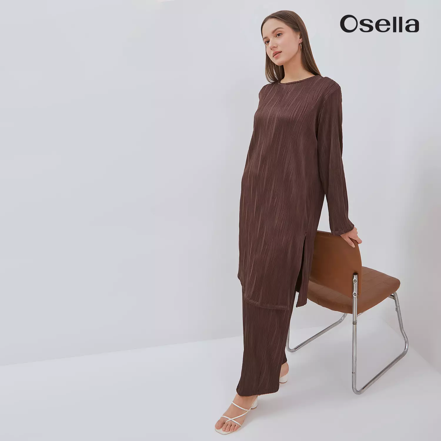 Osella Elexia Textured Knit Tunic Set 1157660156 | Set Wanita Raya Lengan Panjang