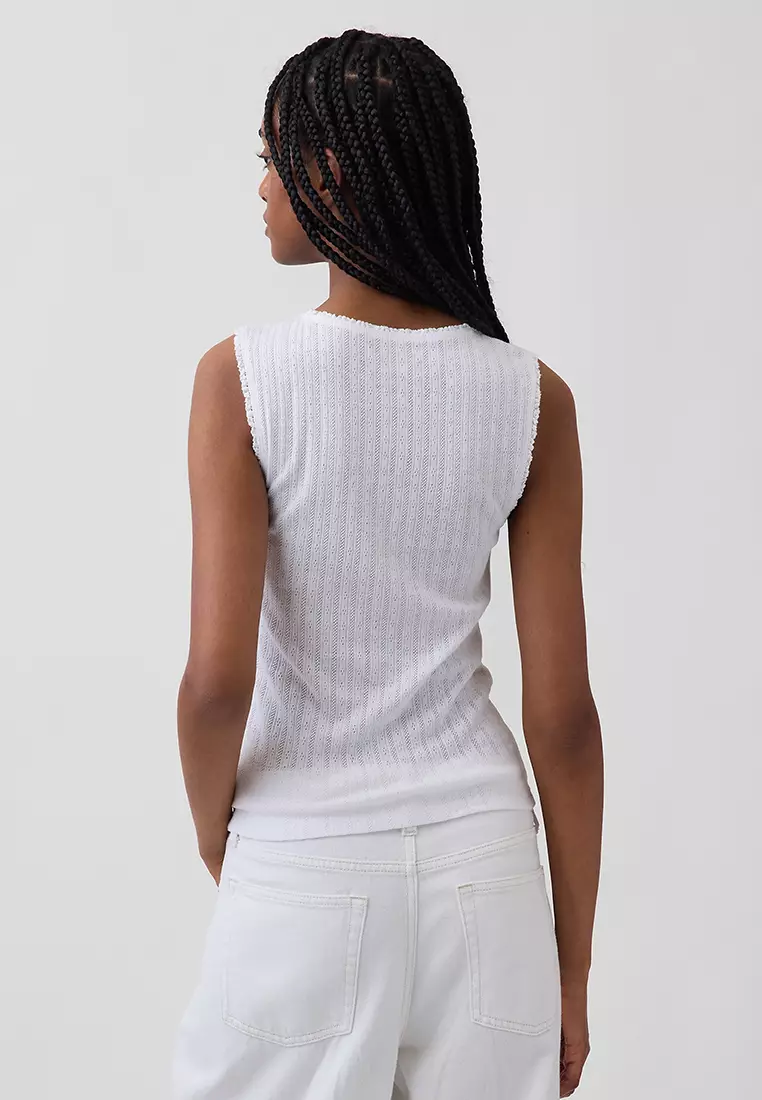 Pointelle Shell Tank Top