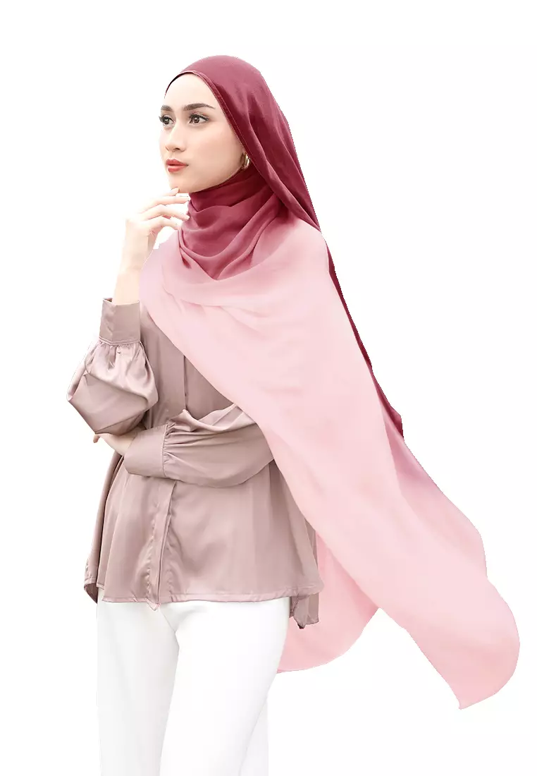 Bellaya Viscose Shawl Gradasi | Hijab Pashmina Viscose - Cotton Pink