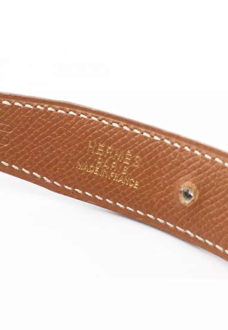 Pre-Loved Hermès Constance H-belt reversible belt leather black gold hardware □ A stamp