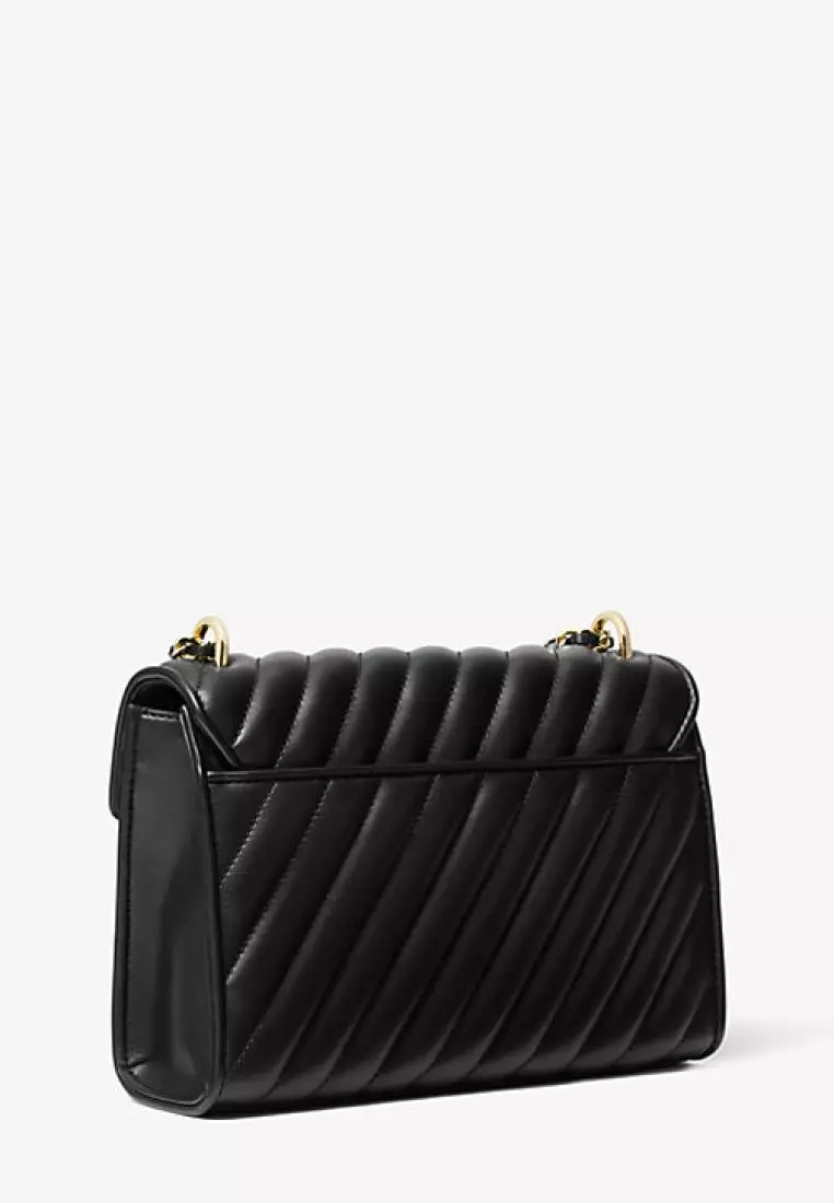 Michael kors black quilted 2025 crossbody bag