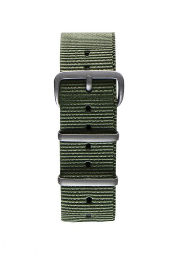 NATO霧面銀軍綠色錶esprit官網帶, 錶類, 其它錶帶