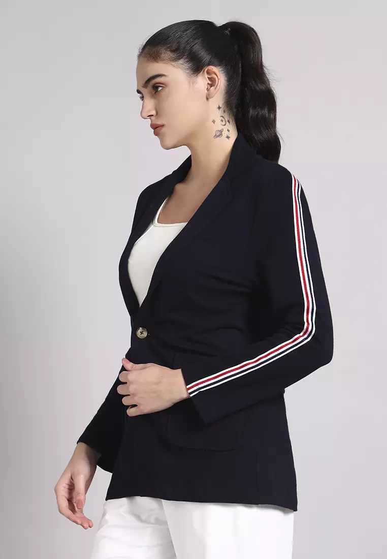女士 Flow Active 工作服海军蓝西装外套