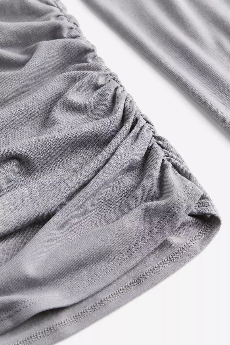 Gathered square-neck top