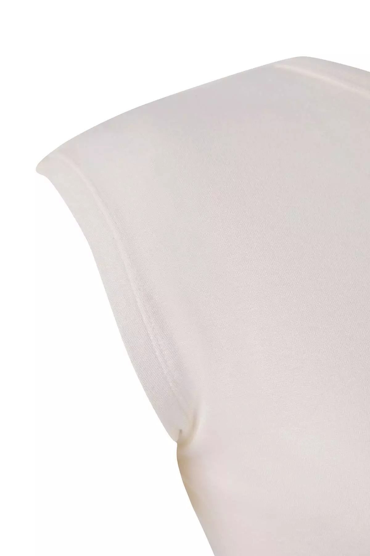 Ecru Viscose Ribbed Flexible Comfortable Basic Knitted Plus Size Blouse Tbbss26Af00053
