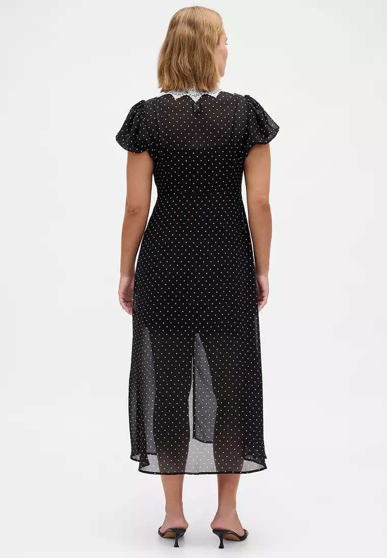 ganni jacquard midi dress Ganni Floral Jacquard Midi Dress