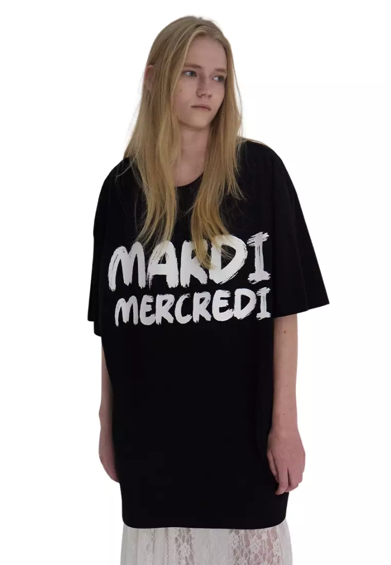 Jual MARDI MERCREDI Oversized Tshirt Brush Logo Contrast