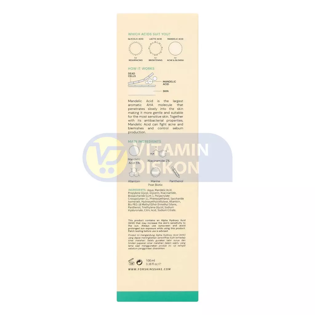 FOR SKIN'S SAKE FSS MANDELIC ACID GEL 5% WITH NIACINAMIDE 150ML