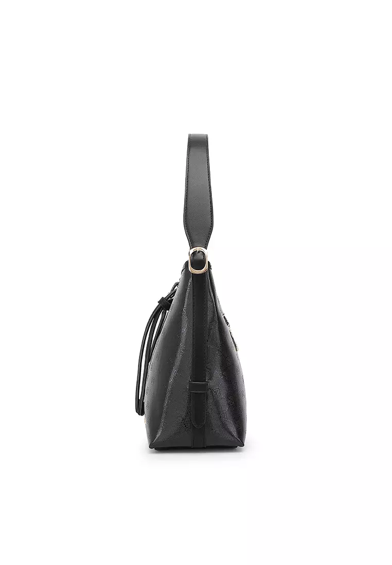 Women's Monogram Top Handle Bag / Sling Bag / Crossbody Bag (Tas Tangan / Tas Selempang) - Hitam
