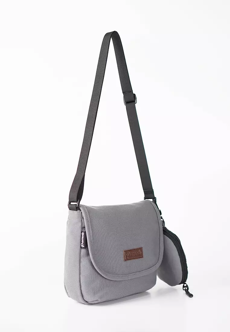 Tas Selempang Sling Bag Waterproof Anti Air Penutup Resleting Yua Series - Abu