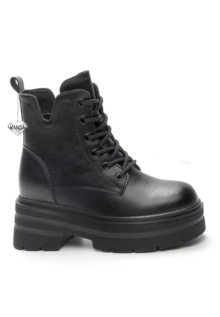 Discount on Twenty Eight Shoes  shoes - SKU: VANSA Stylish Cow Leather Inner Heightening Short Boots VSW-B-4069