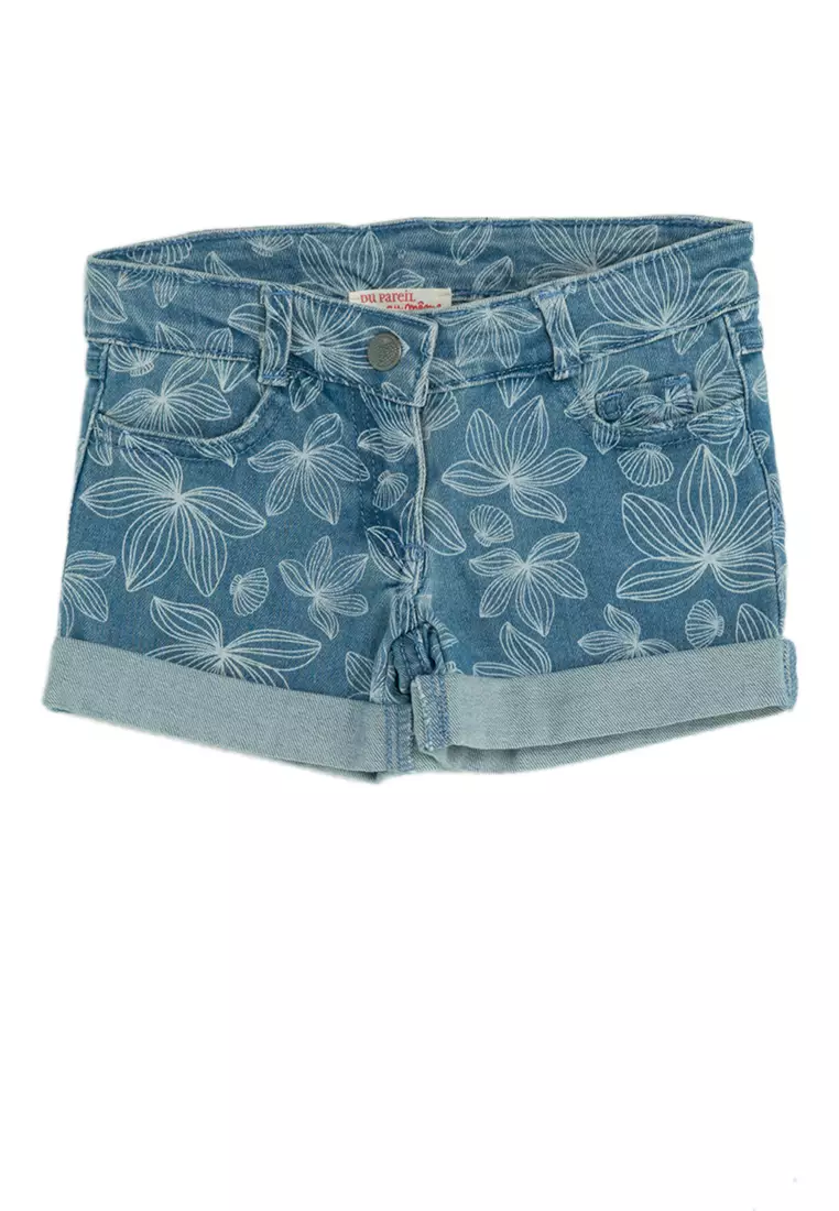 bleached denim shorts