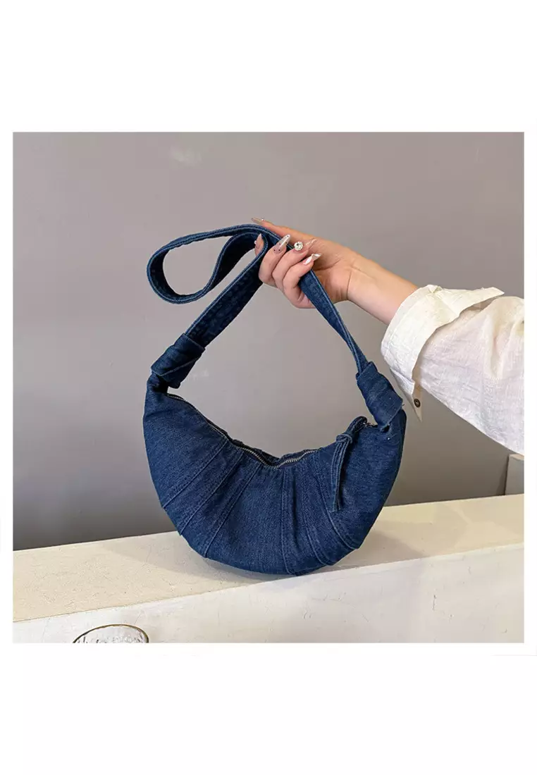 Denim casual Japanese shoulder bag crossbody dumpling bag