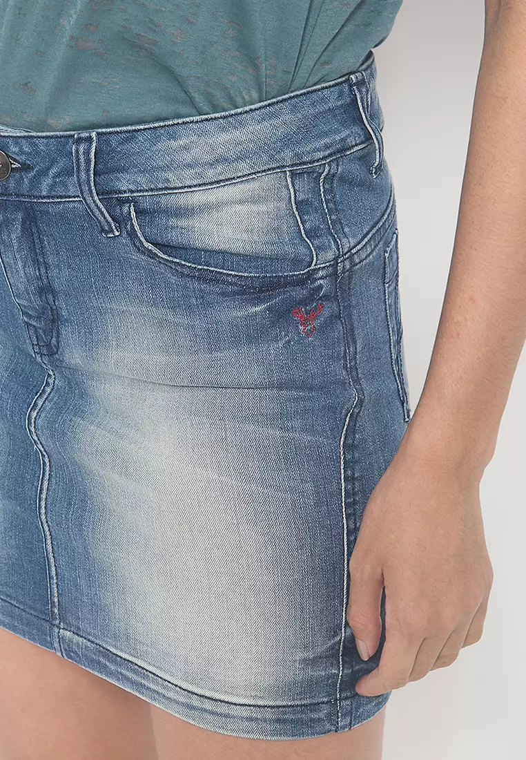 LGS - Rok Jeans Wanita - Washed - Biru - LSK.323.435.A049.C