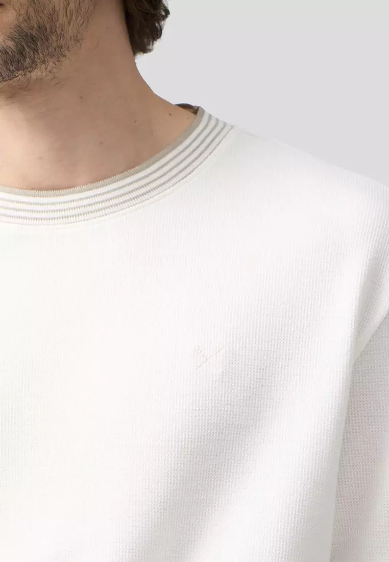 Regular Fit T-Shirt With Multiple Contrast Tipping Detail In Textured Knit