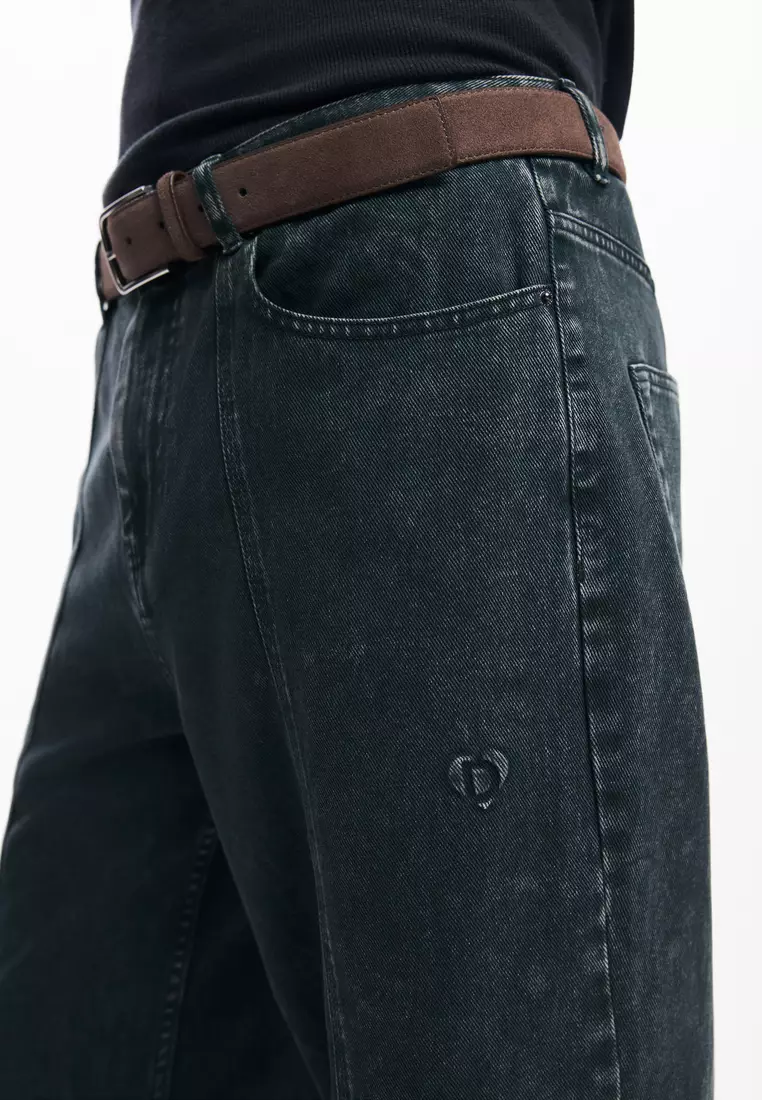 Front stitch denim pants