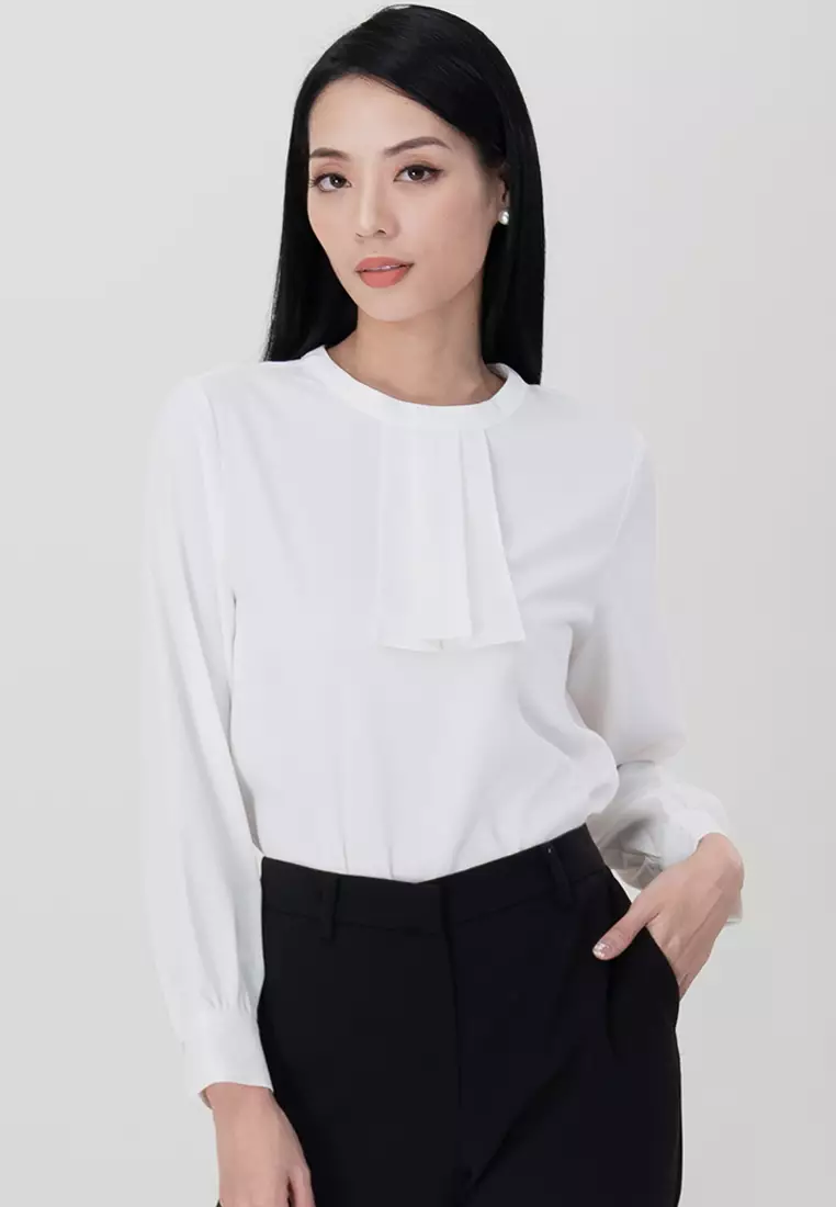 圆领长袖衬衫上衣