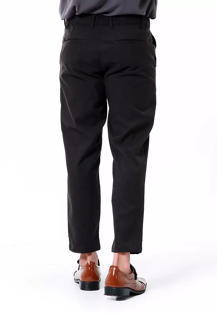 Nemanja Celana Panjang Tartan Pria Long Pants Slim Fit Material Cotton ORIGINAL - Dark Gray Black