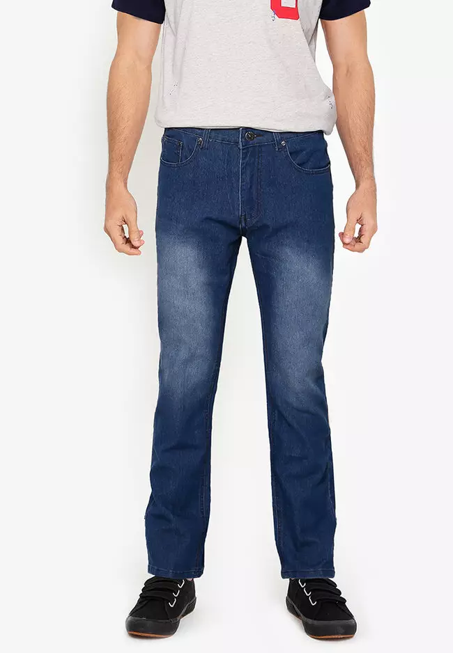 Buy FIDELIO 603 Straight Cut Washed Denim Jeans Online | ZALORA Malaysia