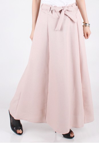 Linen Bowtie Maxi Skirt - Pink
