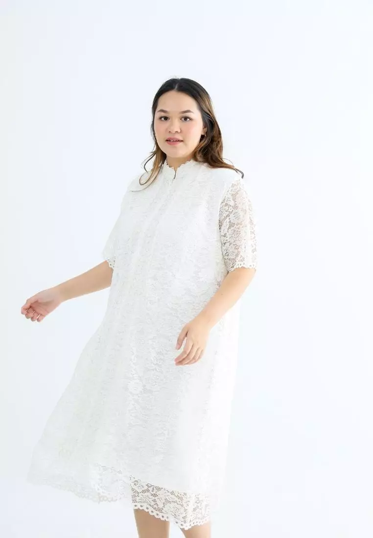 Plus Size Party Dress Jia White